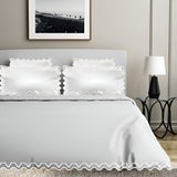 Imaginary Scallop 400TC Cotton Embroidery Sateen Solid Duvet Cover Set