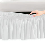 400TC Sateen Solid Cotton Wrap Around Bed Skirt