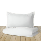 400TC Embroidery Cotton Sateen Solid Duvet Cover Set