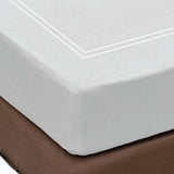 400TC Luxurious Double Embroidery Sateen Solid Cotton Fitted Sheet