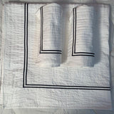400TC Striped Cotton Sateen Double Embroidery Coverlet