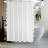 Scallop Embroidery Shower Cotton Curtain