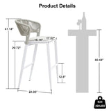 PURPLE LEAF Outdoor Bar Stools Set of 2, All-Weather Rope Wicker Aluminum Patio Bar Chairs for Deck, Balcony, Garden, Kitchen Island