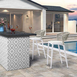 PURPLE LEAF Outdoor Bar Stools Set of 2, All-Weather Rope Wicker Aluminum Patio Bar Chairs for Deck, Balcony, Garden, Kitchen Island