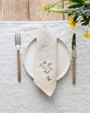 Wildflower embroidered napkin set of 4