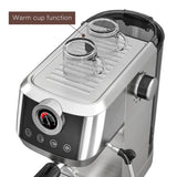 Wirsh 20 Bar Espresso Machine with Plastic Free Portafitler and Steamer, Pressure Gauge, Touch Screen, Full Stainless Steel (Home Barista Plus)