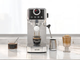 Wirsh 20 Bar Espresso Machine with Plastic Free Portafitler and Steamer, Pressure Gauge, Touch Screen, Full Stainless Steel (Home Barista Plus)