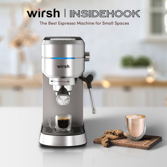 Wirsh Espresso Machine,Espresso Maker with Commercial Steamer for Latte and Cappuccino,Expresso Coffee Machine with 42 oz Removable Water Tank,Stainless Steel (Home Barista)