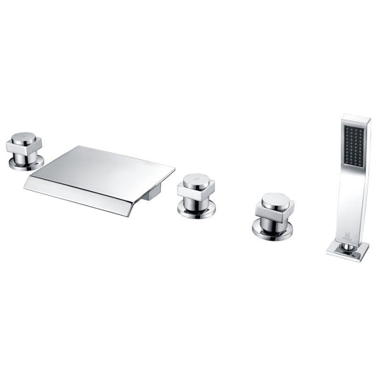 Guaira 3-Handle Deck-Mount Roman Tub Faucet in Chrome