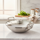 Mauviel M'COOK 5-Ply Wok With Two Cast Stainless Steel Handles, 12.6-In