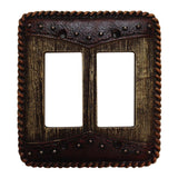 Woodgrain w/ Double Yoke Double Rocker Wall Switch Plate, 4 MOQ