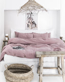 Woodrose linen duvet cover set (3 pcs)