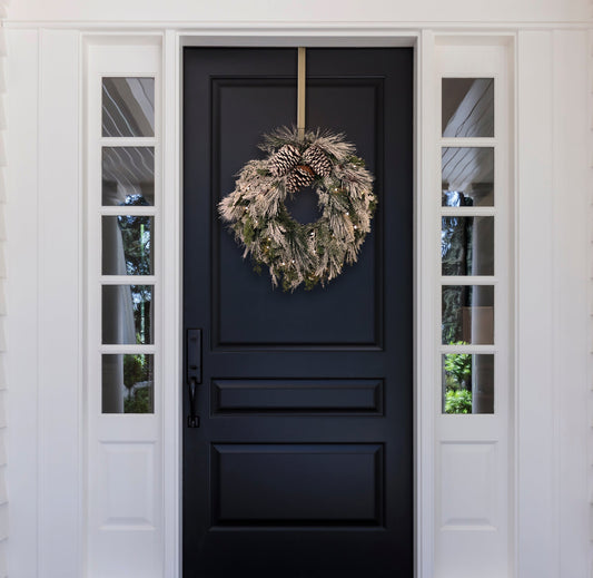 24 Inch Snowfall Creek Pre-lit Christmas Wreath