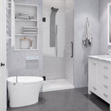 Fellow Series 30 in. x 72 in. Frameless Hinged Shower Door with Clear Tempered Glass and Tsunami Guard
