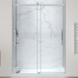 Stellar Series 76 in. x 57-60 in. Frameless Sliding Glass Shower Door with Shower Base Stellar Series - Multiple Finishes