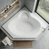 Rana 5 ft. Acrylic Center Drain Corner Bathtub in White