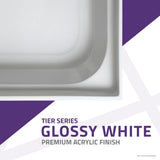 ANZZI Tier 60" x 32" Single Threshold Shower Pan, Durable Marine Grade Acrylic, cUPC Certified, 3-Wall Alcove Installation, Various Drain Options