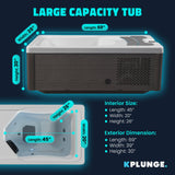 4-6 Person Electric Rock Heater Outdoor Barrel Panoramic Cedar Sauna with 1-Person White Cold Plunge & Built-in Chiller