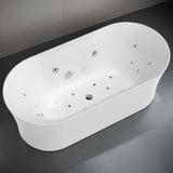 ANZZI Julia Series 67 in. Freestanding Acrylic Air and Whirlpool Bathtub with Touch Sensitive Control and Chroma Lights
