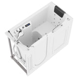 FULLY LOADED Walk-in Bathtub with Air Jets and Whirlpool Massage Jets Hot Tub | Quick Fill Waterfall Tub Filler with 6 Setting Handheld Shower Sprayer | Including Aromatherapy, LED Lights, V-Shaped Back Jets, and Auto Drain