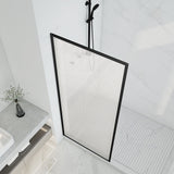 Welle 34 in. x 74 in. Framed Fixed Shower Screen Door with 5/16" (8mm) Tempered Fluted or Clear Glass