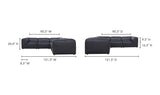 Form Classic L-Shaped Modular Sectional Vantage Black Leather