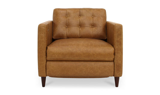 Bridgers Power Recliner Chair Tan Leather