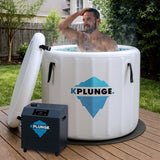 Arctic Fox 1-Person Inflatable Cold Plunge Ice Bath Tub/Hot Tub with PVC Insulated Lid, Pump, and Repair Kit in Gray