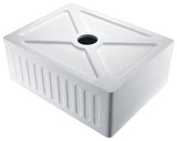 ANZZI Roine Reversible Farmhouse Sink (24" L x 9.06" H), Single Basin, Solid Surface ANZZI Stone, Non-Porous, Easy Clean, Lifetime Warranty