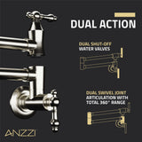 Marca 360-Degree 24 in. Wall Mounted Pot Filler with Dual Swivel
