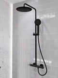 Heavy Rainfall Stainless Steel Shower Bar with Hand Sprayer in Matte Black