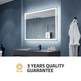 36-in. x 48-in. Frameless LED Front/Back Light Bathroom Mirror w/Defogger