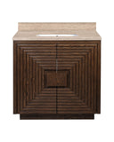 Morombe 36" Cocoa Travertine Vanity with Rectangular Undermount Sink