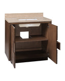 Morombe 36" Cocoa Travertine Vanity with Rectangular Undermount Sink
