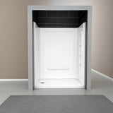Forum 48 in. x 36 in. x 74 in. 3-piece DIY Friendly Alcove Shower Surround in White