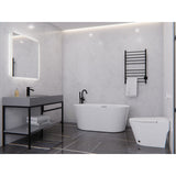 Chand Series 59 in. x 30 in. Flat Bottom Acrylic Freestanding Soaking Bathtub with Center Drain in Glossy White