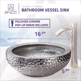 Regalia Series Vessel Sink in Speckled Silver