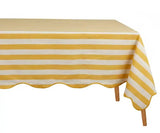 Scalloped Edge Tablecloth - Striped