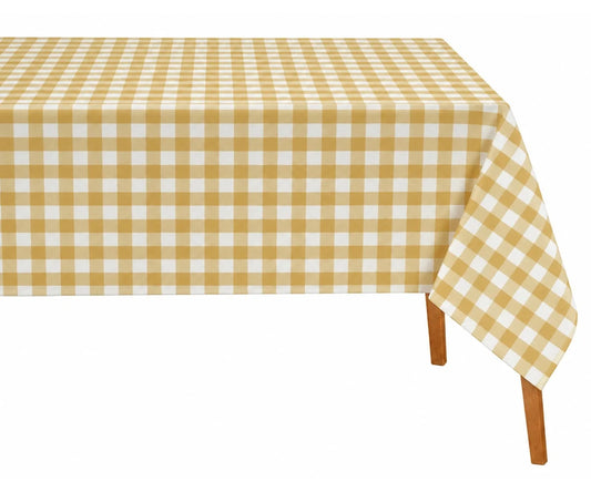Yellow Tablecloth Rectangle - Checkered