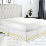 400TC Cotton Double Wavy Embroidered Tailored Bed Skirt