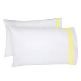 Smart Border 400TC Cotton Embroidery Sateen Solid Pillowcases (Set Of 2)