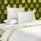 400TC Cotton Sateen Triple Scallop Embroidery Duvet Cover Set