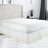 400TC Sateen Solid Cotton Double Embroidered Tailored Bed Skirt