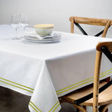 Double Embroidery Border Poly Cotton Sateen Solid Table Cloth