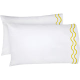400TC Double Wavy Embroidered Cotton Pillowcases (Set of 2)