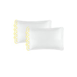 Imaginary Scallop 400TC Cotton Embroidery Sateen Solid Pillowcases (Set Of 2)