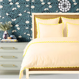 Ivory 400TC Cotton Small Scallop Embroidery Duvet Cover Set
