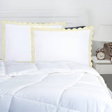400TC Reverse U Shape Embroidery Cotton Solid Pillow Sham