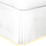 Allena 400TC Sateen Solid Cotton Scallop Embroidery Tailored Bed Skirt