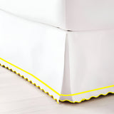 400TC Sateen Cotton Scallop Embroidery & Border Tailored Bed Skirt